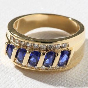 Vanessa Mooney Gold & Sapphire Cocktail Ring